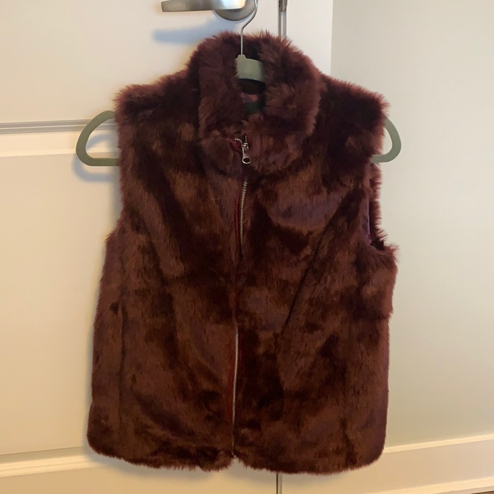 J Crew faux fur vest
